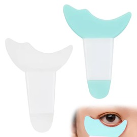 CYBRIDGE Mascara Guard Aid Pad, Eye Makeup Aid, Anti-Slip Handle, Crescent Shaped Design, Multifunctional Eye Makeup Assist, Eyelash Block Card, Eyelash Failure Prevention, Eyeliner Brush, Mascara and