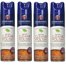 Guardsman Clean & Polish For Wood Furniture - Woodland Fresh - 12.5 oz - Silicone Free, UV Protection - 460700 (4 pack)