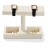 Papten J00301 Watch Stand, For 2 Pieces, Microfiber, Luxury, Stylish,