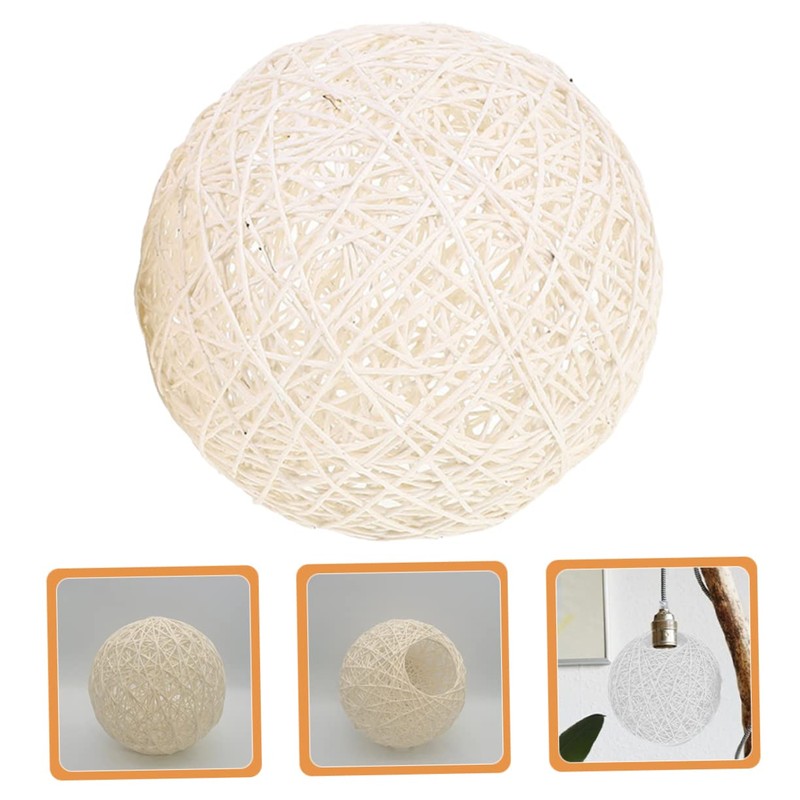 Outanaya Woven Lamp Shade Rustic Style Lightweight Easy Install Pendant