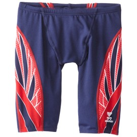 TYR Men's Phoenix Splice Jammer Swimsuit (Navy/Red, 38)