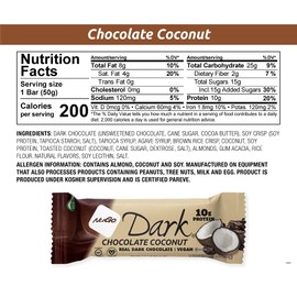 NuGo Dark Variety - Pretzel with Sea Salt 12 bars & Dark Coconut 12 bars, Vegan, 200 Calorie, Gluten Free, 24 count