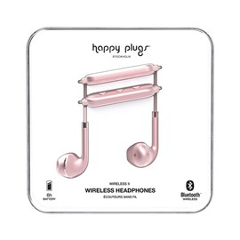 Happy Plugs | Wireless II Headphones | Wireless Bluetooth with In-line Remote And Microphone | Pink Gold