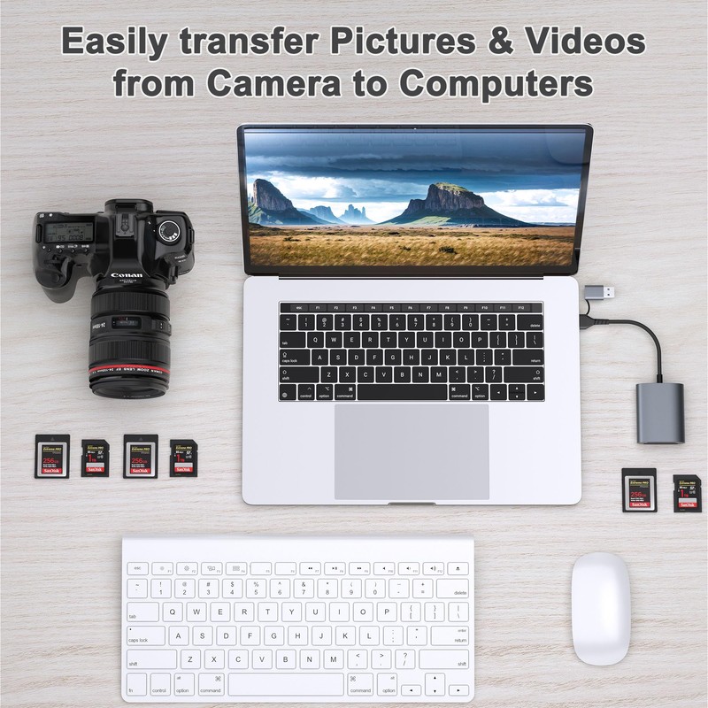 Professional CFexpress Type B and SD Dual-Slot Memory Card Reader