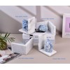 AMOYSTONE Natural Marble Bookends Heavy Duty for Shelves, L-Shaped Decorative