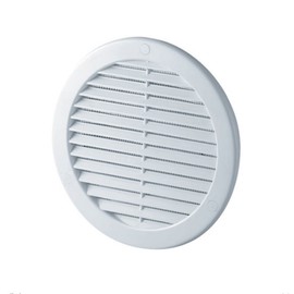 Circle Air Vent Grille Cover 158mm (6.22inch) White ABS Plastic