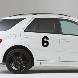 ANGDEST Number 6 Silhouette (Black) (Set of 2) Premium Waterproof Vinyl Decal Stickers for Laptop Phone Accessory Helmet Car Window Bumper Mug Tuber Cup Door Wall Decoration