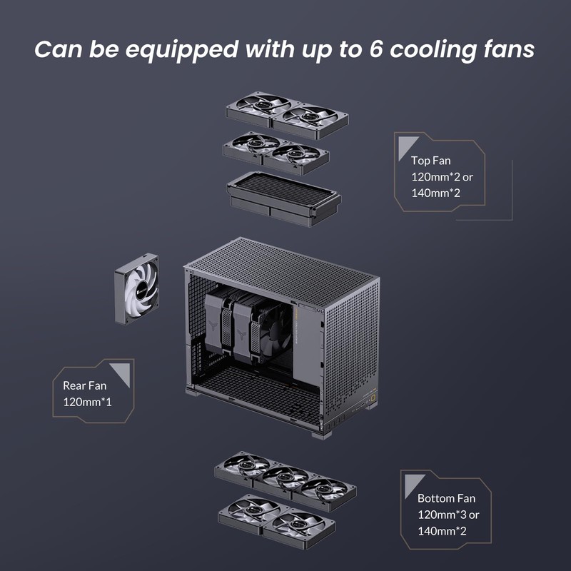 JONSBO D32 PRO Micro-ATX PC Case,High Compatibility Mini Desktop Case,A/B