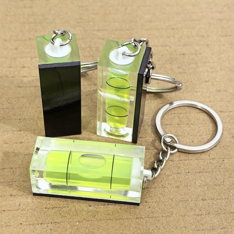 SIZIKJXGHWYI 2Pcs Magnetic Bubble Levels 15x15x40mm Key Ring Style Magnet