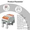5Pcs DIN Terminal Blocks, 4 Conductor Compact Wire Conductor Splicing
