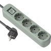 Electraline 62424 Socket Strip 4-Way Schuko 16A with Switch, Cable