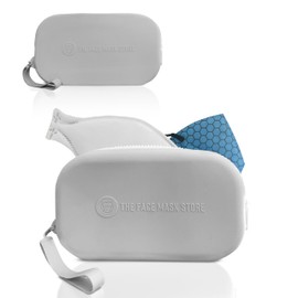 The Adventure Mask Flat Fold Face Mask Respirator Storage Bag, Anti Dust Safety Mask Bag, Reusable Dust Mask Storage, Travel Mask Bag, Grey