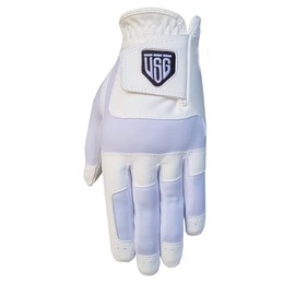 USG Golf Glove | Junior | One Size Fits Most | Leather + Synthetic | Hydrolyte Microfiber Synthetic Technology (White, Left)