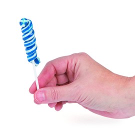Mini Twisty Lollipops, Suckers, Carnival Candy, Candy Buffet, 48 Pieces, Individually Wrapped (Blue)