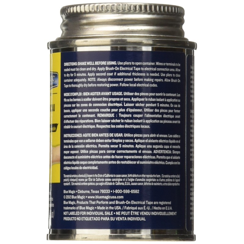 Blue Magic BOT55TRI Brush Electrical Tape (12/4Oz), Black