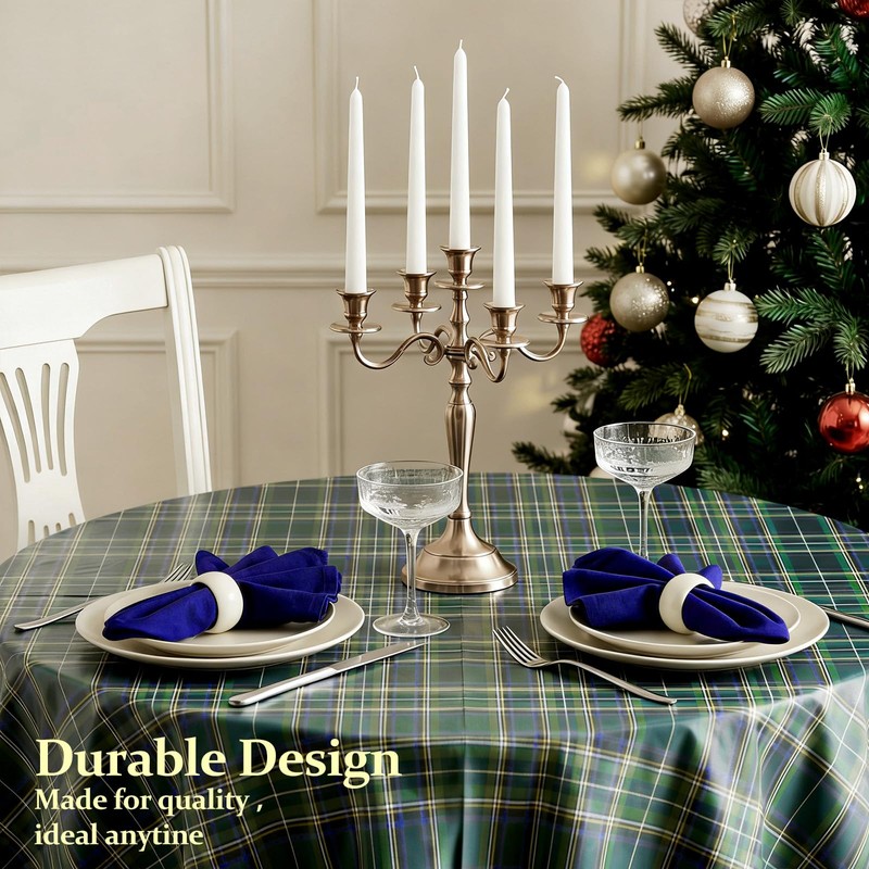 HunnmingRe 6 Pcs Green Blue Tartan Plaid Baby Shower Party