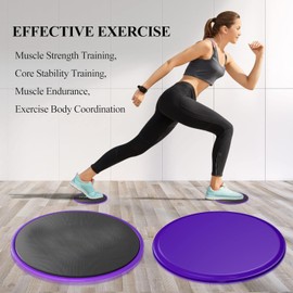 Exercise Slider, Sliding Discs Fitness Core Sliders Double-Sided Sliding Discs Gym Gliding Discs Sliding Discs Gym Home Fitness Equipment for Use on Carpet Hardwood Floors (Purple)