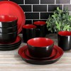 Elama Bacarra 16 Piece Stoneware Dinnerware Set in Two Tone