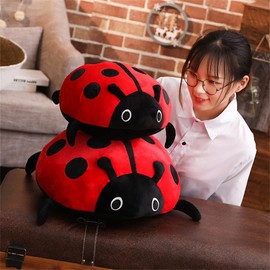 pangcangshu Cute Plush Toy Soft Ladybug Ladybird Insect Hold Doll Pillow Cushion Novelty Children Birthday Gift (Red, 65cm/25inch)