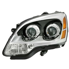 HEADLIGHTSDEPOT Halogen Headlight Left Driver Side Compatible With 2008-2012 Gmc Acadia 2nd Design