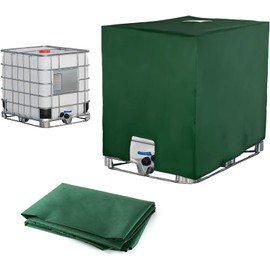 IBC Tank Cover, Water Tank Dustproof Anti-UV Protection Cover, Protective Cover, Protective Tarpaulin, Suitable for 1000L IBC Tank Container Rainwater Tank (120 x 100 x 116 cm, Green)