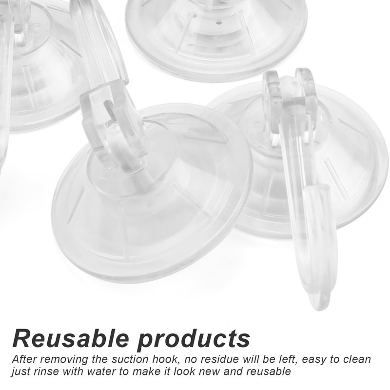 FINELYCR Pack of 10 Suction Cups with Hooks, 45 mm