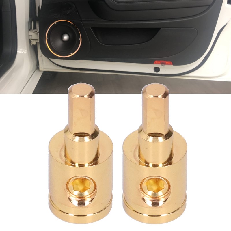 Power Wire Reducer, 2pcs 0GA Pure Copper Gold Plated Wire