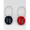 AZK Combination Padlock [Pack of 2 RED, Black], Small Keyless