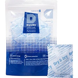 Dry & Dry 5 Gram [30 Packets] Premium Pure & Safe Silica Gel Packets Desiccant Dehumidifiers Desiccant Packets - Rechargeable Fabric Silica Packets for Moisture Silica Gel Packs