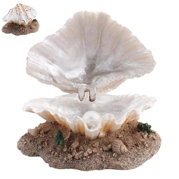 Pssopp Shell Pearl Bubbler Decor Aquarium Foldable Shell Fish Shrimp