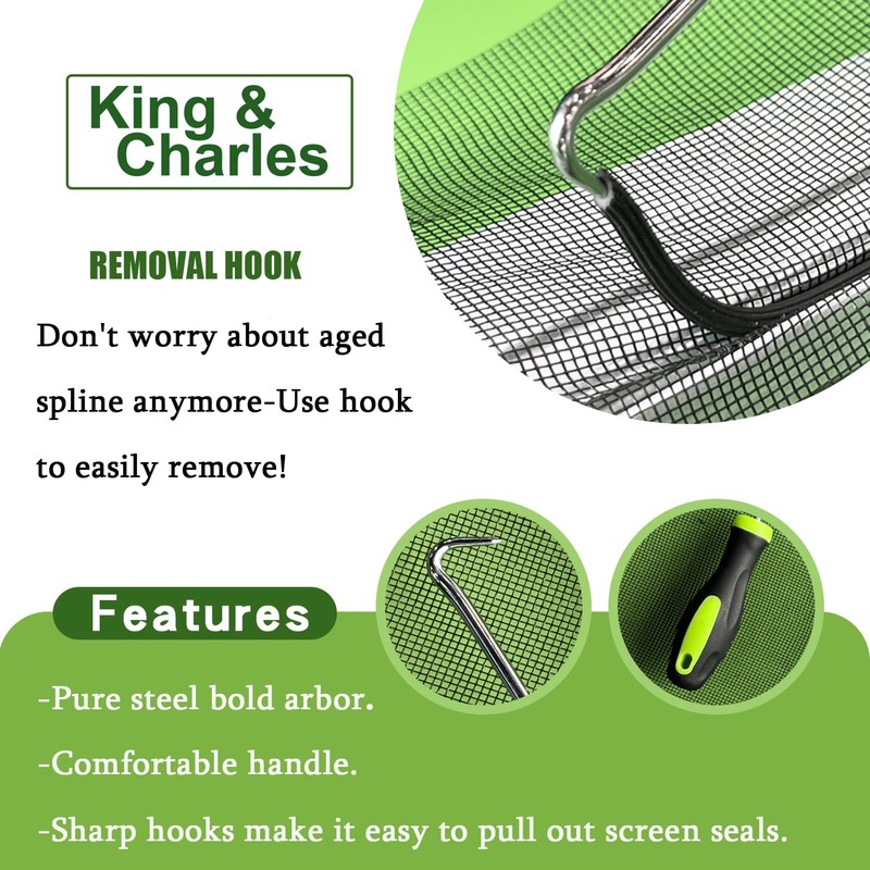 King&Charles Screen Repair Kit/Tool, Screen Roller Tool, Steel Roller with