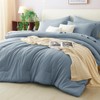 CozyLux King Size Comforter Set Grayish Blue, 7 Pieces Bed