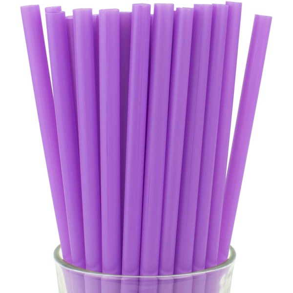 Made in USA Pack of 250 Jumbo Purple (10" X 0.28") Individually Wrapped Plastic Smoothie Drinking Straws (Non-toxic, BPA-free)