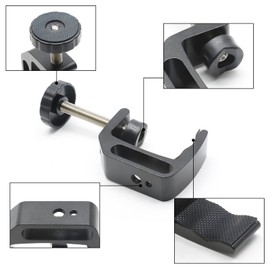 Jersvimc 2Pcs Universal C-Clamp with 1/4" & 3/8" Thread Hole, Aluminum Metal Adjustable Screw C Clamp Bracket for Desktop Desk Table Bench Chair Monitor
