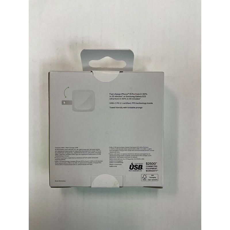 Belkin BoostCharge USB-C Wall Charger 20W