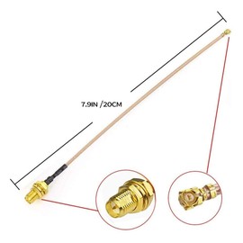 20CM IPX/UFL to RP-SMA Female Extension Cord Antenna WiFi Pigtail Cable IPEX U.FL IPX Connector to RP-SMA Female Jack Plug RG178 Coax Jumper Cable 8 Pack