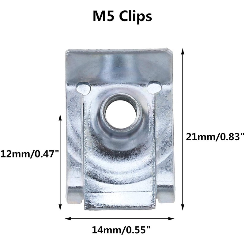 80 Pcs Thread Clip Nut Set U-Shaped Nut M4 M5