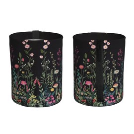 Car Trash Can Hanging, Wildflower Plant Waterproof Auto Garbage Bin Universal Vehicle Waste Container, 3.5L Capacity