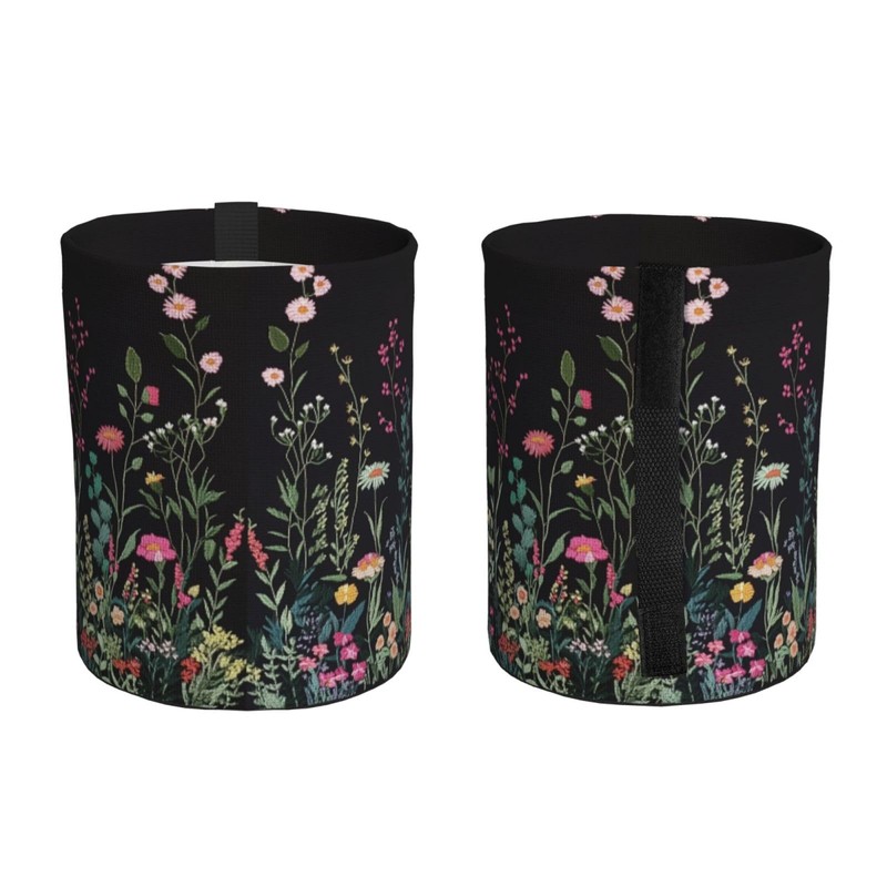 Car Trash Can Hanging, Wildflower Plant Waterproof Auto Garbage Bin