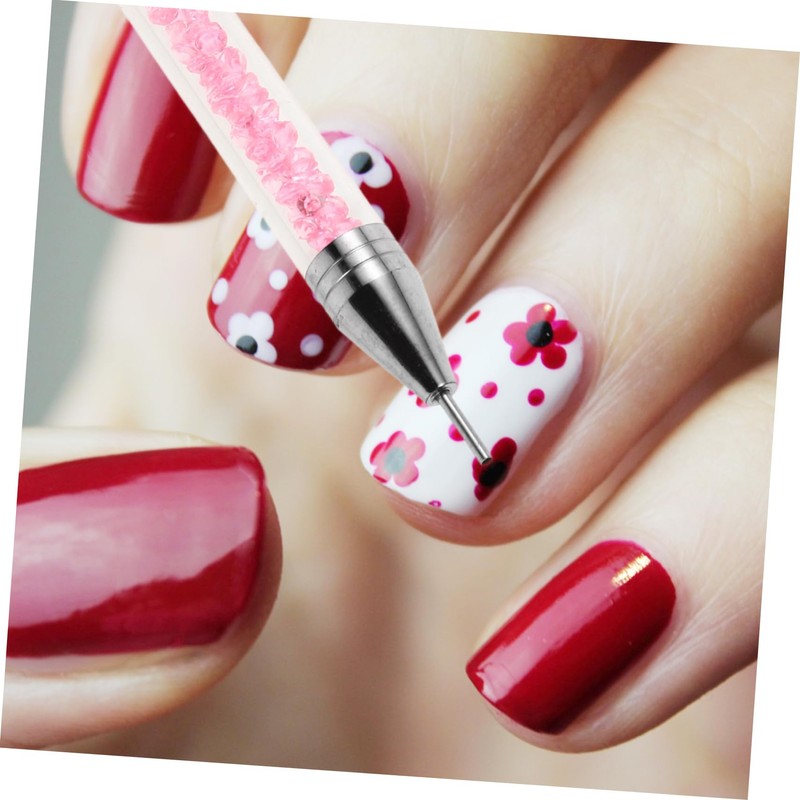 Mikinona Dual Ended Drill Pen Set for Nail Art Pink