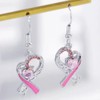 Juego de joyas de corazón con cinta de conciencia rosa