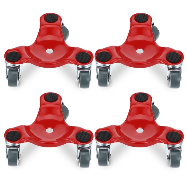 4 Pack 6.3" Steel Tri-Dolly, 200 lbs Load Capacity, Great