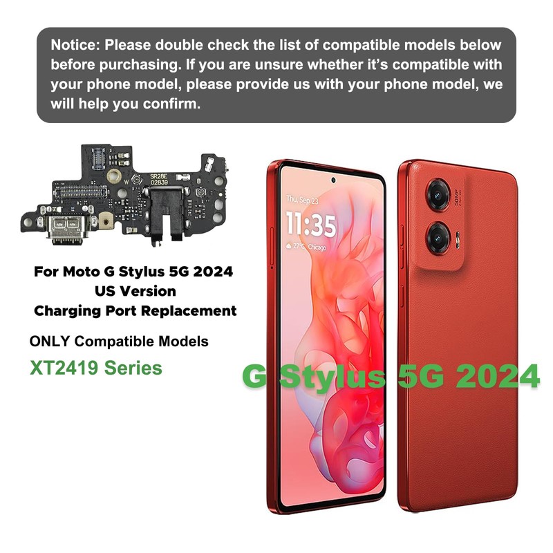 Charging Port Replacement Kit Compatible with Motorola G Stylus 5G
