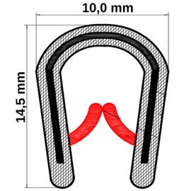 SMI-Kkantenschutzprofi KS1-4S Edge Protection Profile - Clamping Range 1-4 mm - PVC Rubber Clamping Profile with Steel Insert - Edge Protection - Black - Easy to Assemble, Self-Clamping without Glue