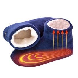 Snook-Ease Heated Booties Thick Warm Winter Feet Warmers with Microwavable Heatable Inserts – Heated Booties Foot Heater for Cold feet – Heated Foot Warmers (Blue, Women 10.5-11 / Men 9.5-10)