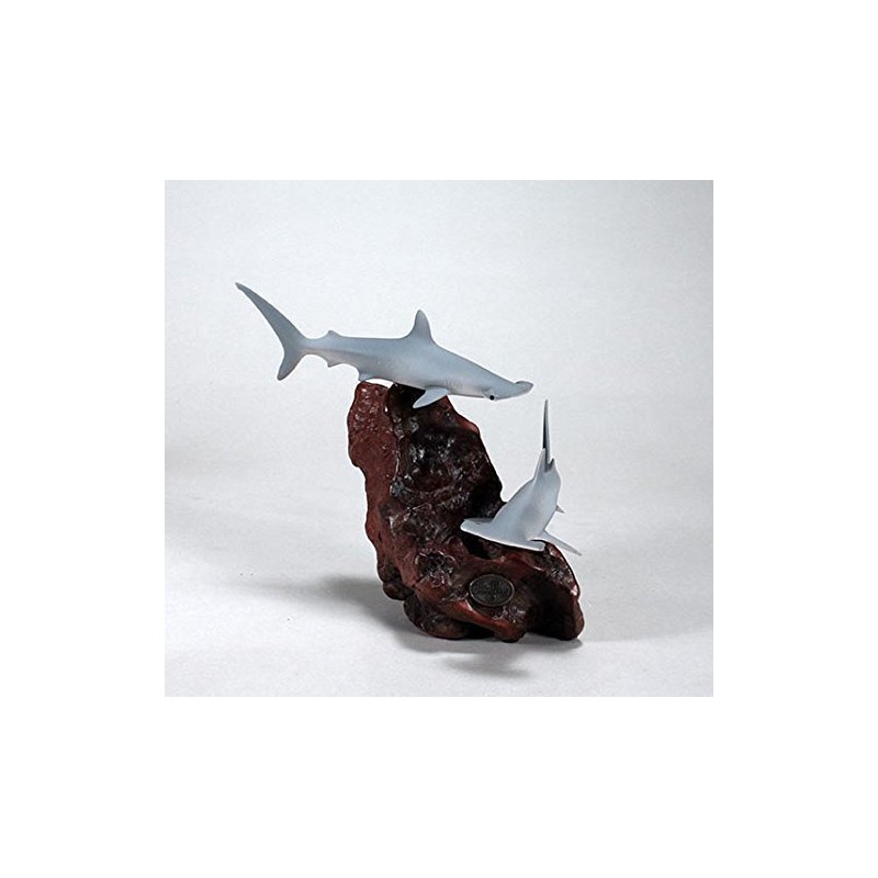 Hammerhead Shark Duo Sculpture by John Perry 7 in long