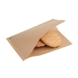 Restaurantware Bag Tek 6.3" x 4.7" Double Open Bags 100 Small Deli Paper Sheets - Disposable Greaseproof Brown Kraft Deli Wrap Liners For Snacks Cookies And More