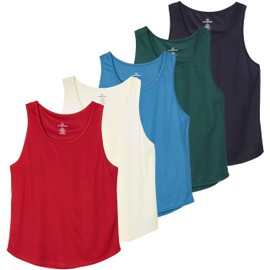 Big and Tall King Size Men's Mesh Tank Top Dry Fit Sleeveless Active Muscle Shirts Tee Tops Gym Shirt Men Workout Running Fitness Athletic Bodybuilding Undershirt - Pack of 5, Set 2, 4XLT