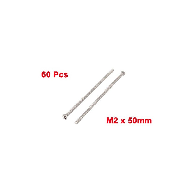 Sourcingmap M2 x 50mm 304 Stainless Steel Phillips Round Head