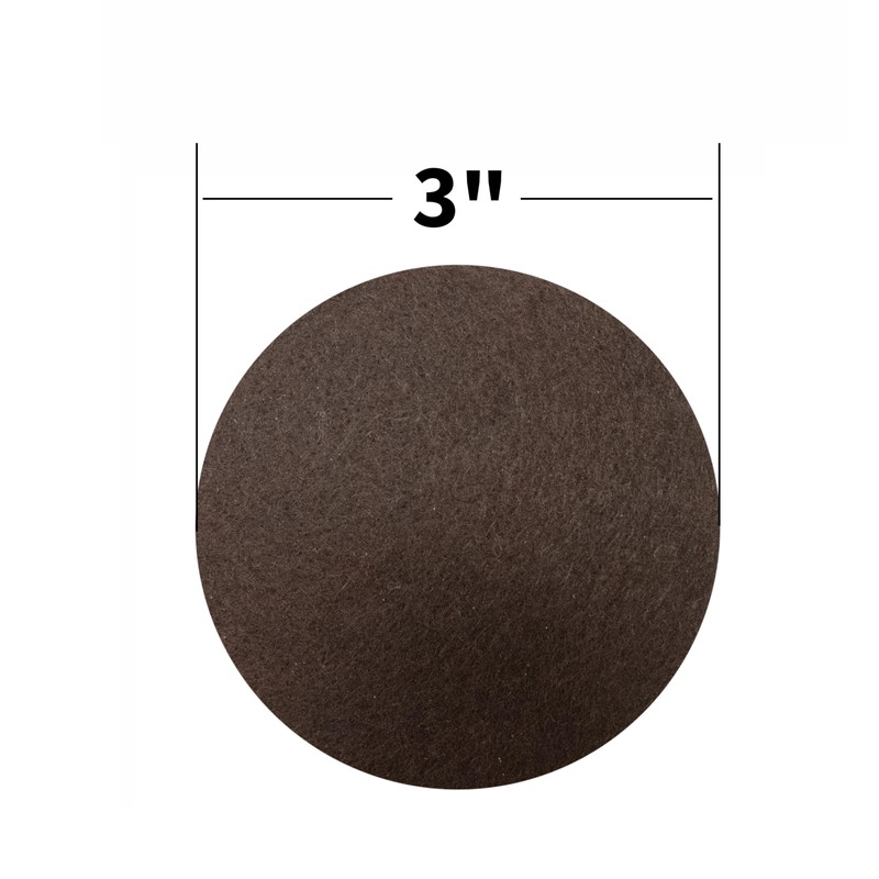 softtouch 3" Round Heavy Duty Self Stick Felt Furniture Pads,